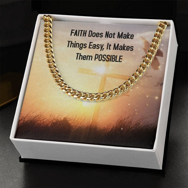 Faith & Elegance: The Cuban Link Chain Necklace - Where Style Meets Inspiration Jewelry/Cubanlink ShineOn Fulfillment 14K Yellow Gold Finish Standard Box 