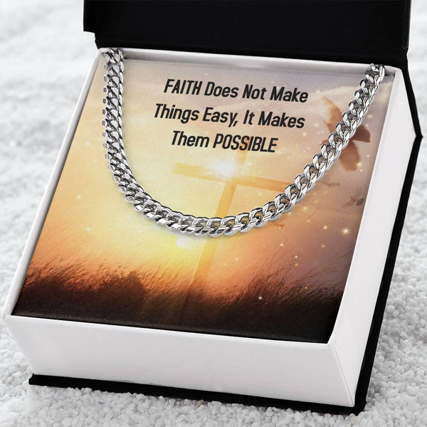 Faith & Elegance: The Cuban Link Chain Necklace - Where Style Meets Inspiration Jewelry/Cubanlink ShineOn Fulfillment Stainless Steel Standard Box 