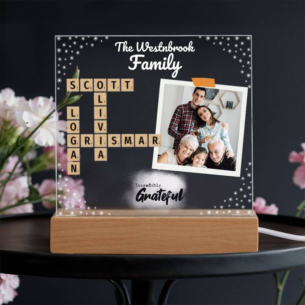 Family Crossword Image frame Acrylic_Square Lamp Acrylic_Square customall 