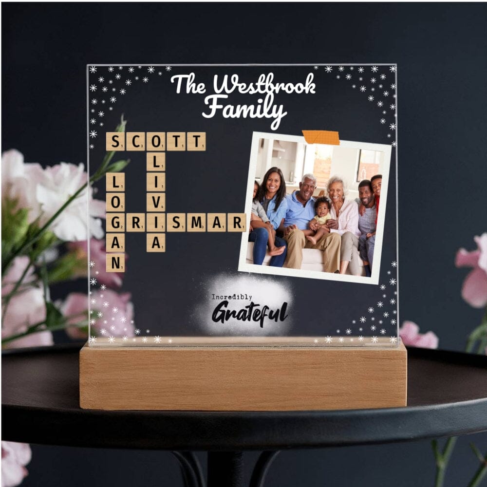 Family Crossword Image frame Acrylic_Square Lamp Acrylic_Square customall 