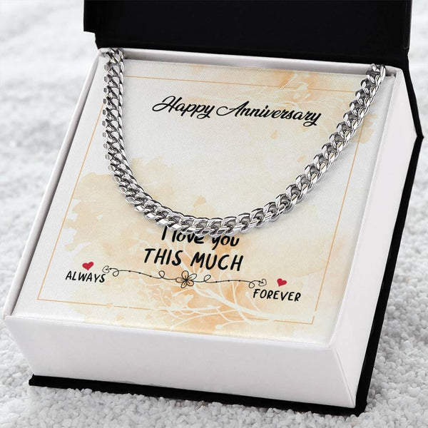 Forever Bond: The Anniversary Cuban Link Chain – A Timeless Symbol of Unbreakable Love Jewelry/Cubanlink ShineOn Fulfillment Stainless Steel Standard Box 