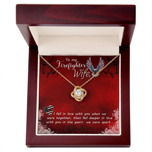 Forever Bond: The Firefighter's Wife Love Knot Necklace – A Symbol of Eternal Love and Courage Jewelry/LoveKnot ShineOn Fulfillment 