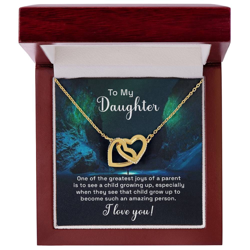 Forever Bond: The Interlocking Hearts Daughter Necklace with Sentimental Message Jewelry/InterlockingHearts ShineOn Fulfillment 