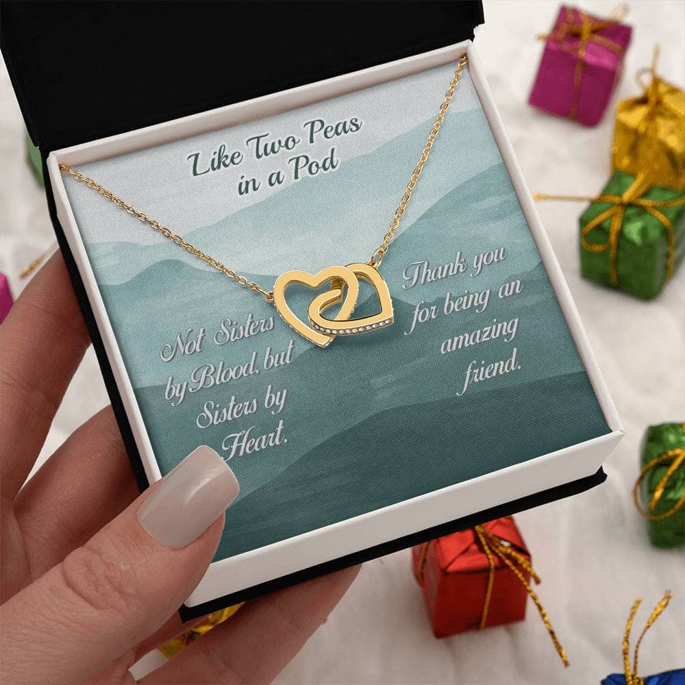 Forever Bonded: The Interlocking Hearts Friendship Necklace Jewelry/InterlockingHearts ShineOn Fulfillment 18K Yellow Gold Finish Standard Box 