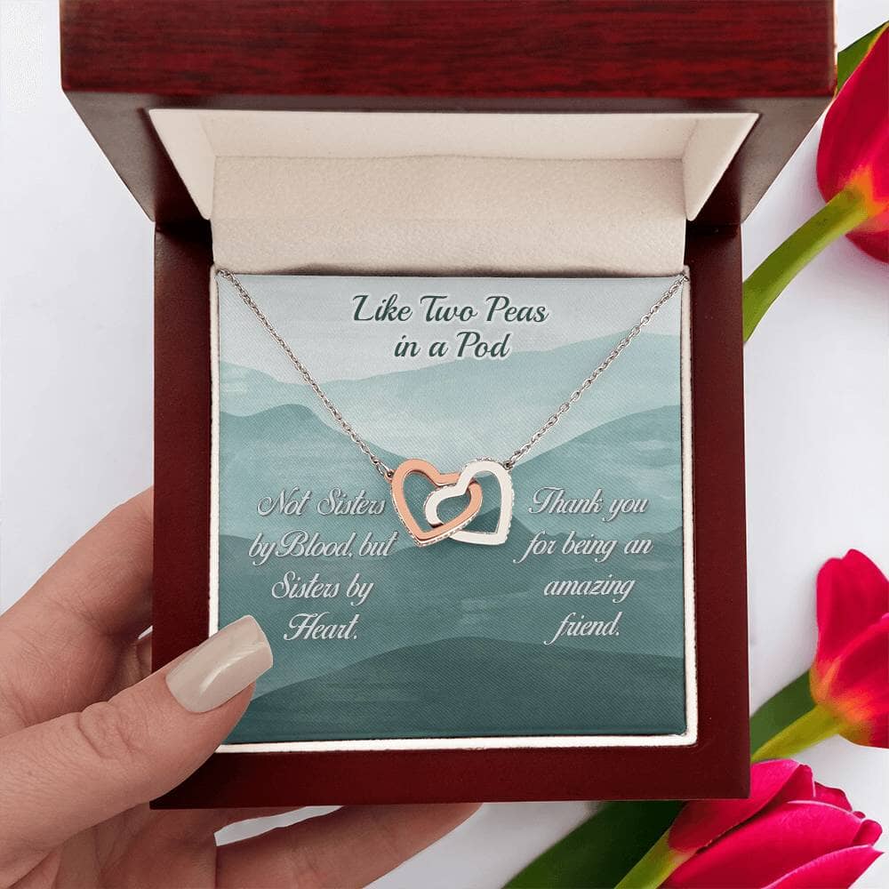 Forever Bonded: The Interlocking Hearts Friendship Necklace Jewelry/InterlockingHearts ShineOn Fulfillment Polished Stainless Steel & Rose Gold Finish Luxury Box 