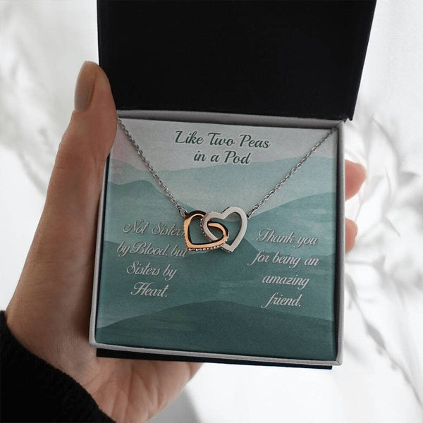 Forever Bonded: The Interlocking Hearts Friendship Necklace Jewelry/InterlockingHearts ShineOn Fulfillment Polished Stainless Steel & Rose Gold Finish Standard Box 