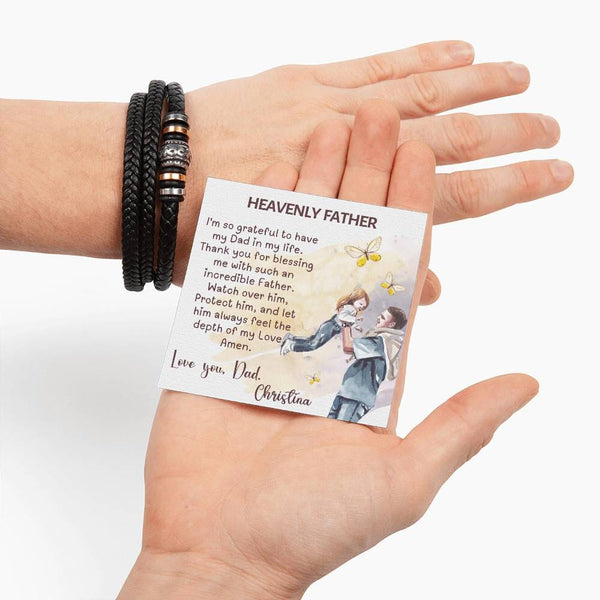 "Forever Dad" - Signature Father's Day Bracelet with Custom Prayer Card Jewelry ShineOn Fulfillment 