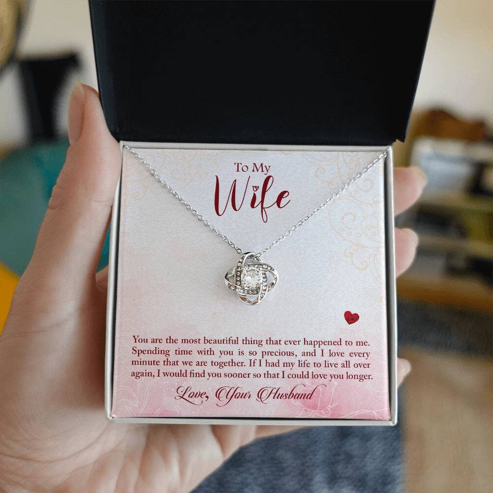 Forever Entwined: The Eternal Love Knot Necklace - A Symbol of Unbreakable Bonds Jewelry/LoveKnot ShineOn Fulfillment 14K White Gold Finish Standard Box 