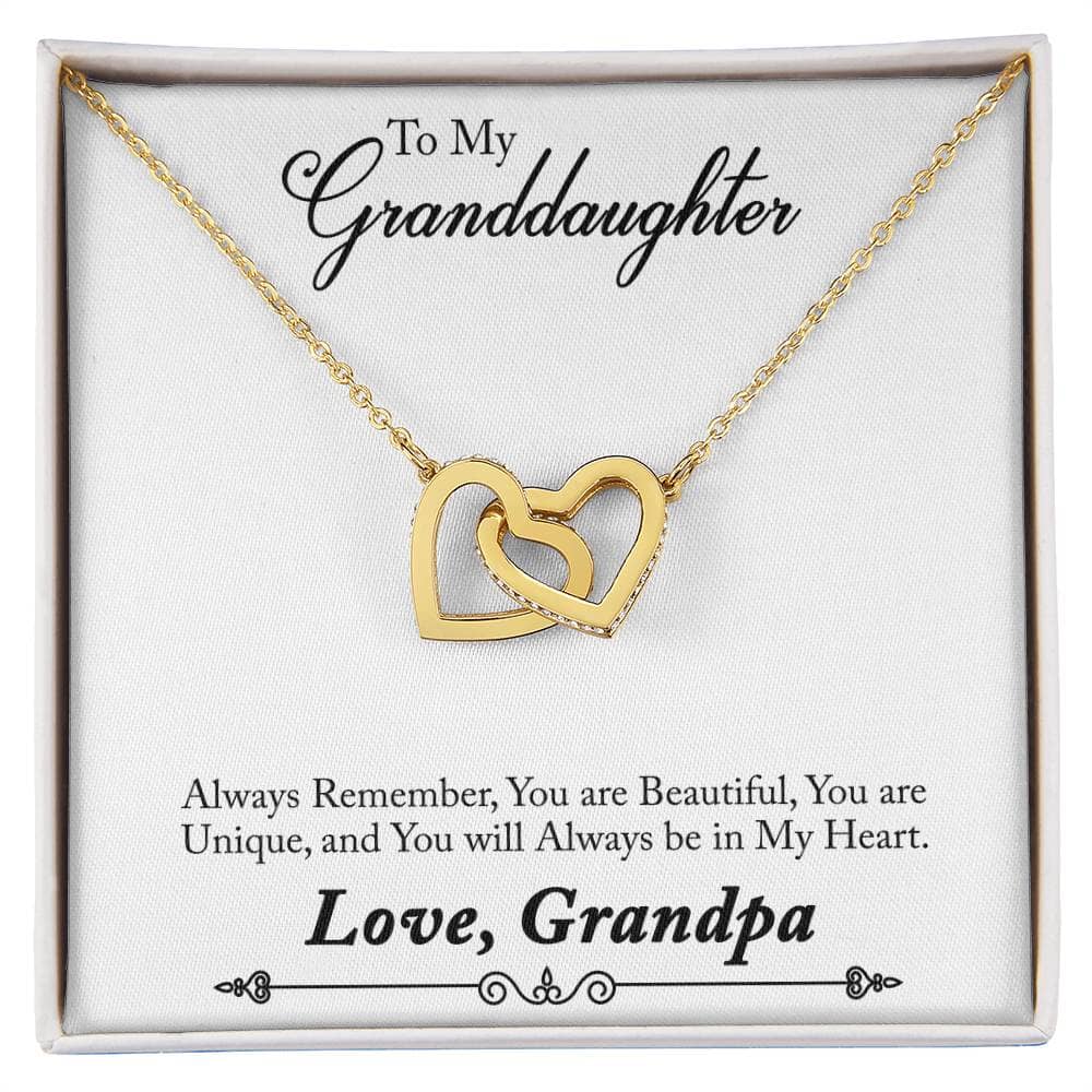 Granddaughter's Eternal Bond Necklace: A Timeless Message of Love from Grandpa Jewelry/InterlockingHearts ShineOn Fulfillment 