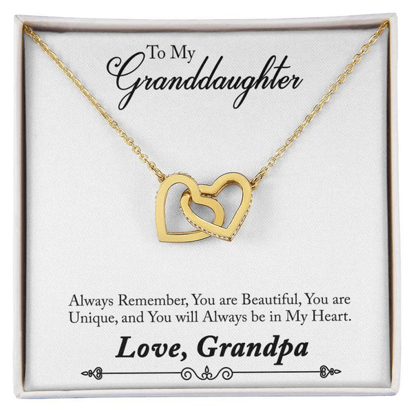 Granddaughter's Eternal Bond Necklace: A Timeless Message of Love from Grandpa Jewelry/InterlockingHearts ShineOn Fulfillment 