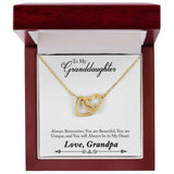 Granddaughter's Eternal Bond Necklace: A Timeless Message of Love from Grandpa Jewelry/InterlockingHearts ShineOn Fulfillment 