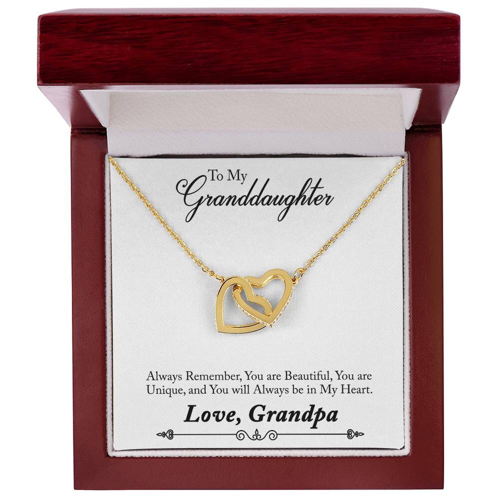 Granddaughter's Eternal Bond Necklace: A Timeless Message of Love from Grandpa Jewelry/InterlockingHearts ShineOn Fulfillment 