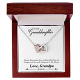 Granddaughter's Eternal Bond Necklace: A Timeless Message of Love from Grandpa Jewelry/InterlockingHearts ShineOn Fulfillment 