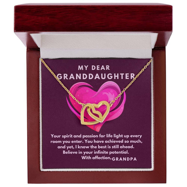 Grandeur of Love: Personalized Interlocking Hearts Necklace with Sentimental Grandparent Message Jewelry/InterlockingHearts ShineOn Fulfillment 