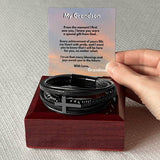 Grandparent's Blessing: Men's Cross Leather Bracelet with Personalized Sentimental Message Jewelry/CrossLeatherBracelet ShineOn Fulfillment 