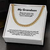 Grandparent's Eternal Love Necklace: A Personalized Cuban Link Chain with Heartfelt Message Jewelry/Cubanlink ShineOn Fulfillment 