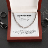 Grandparent's Eternal Love Necklace: A Personalized Cuban Link Chain with Heartfelt Message Jewelry/Cubanlink ShineOn Fulfillment 