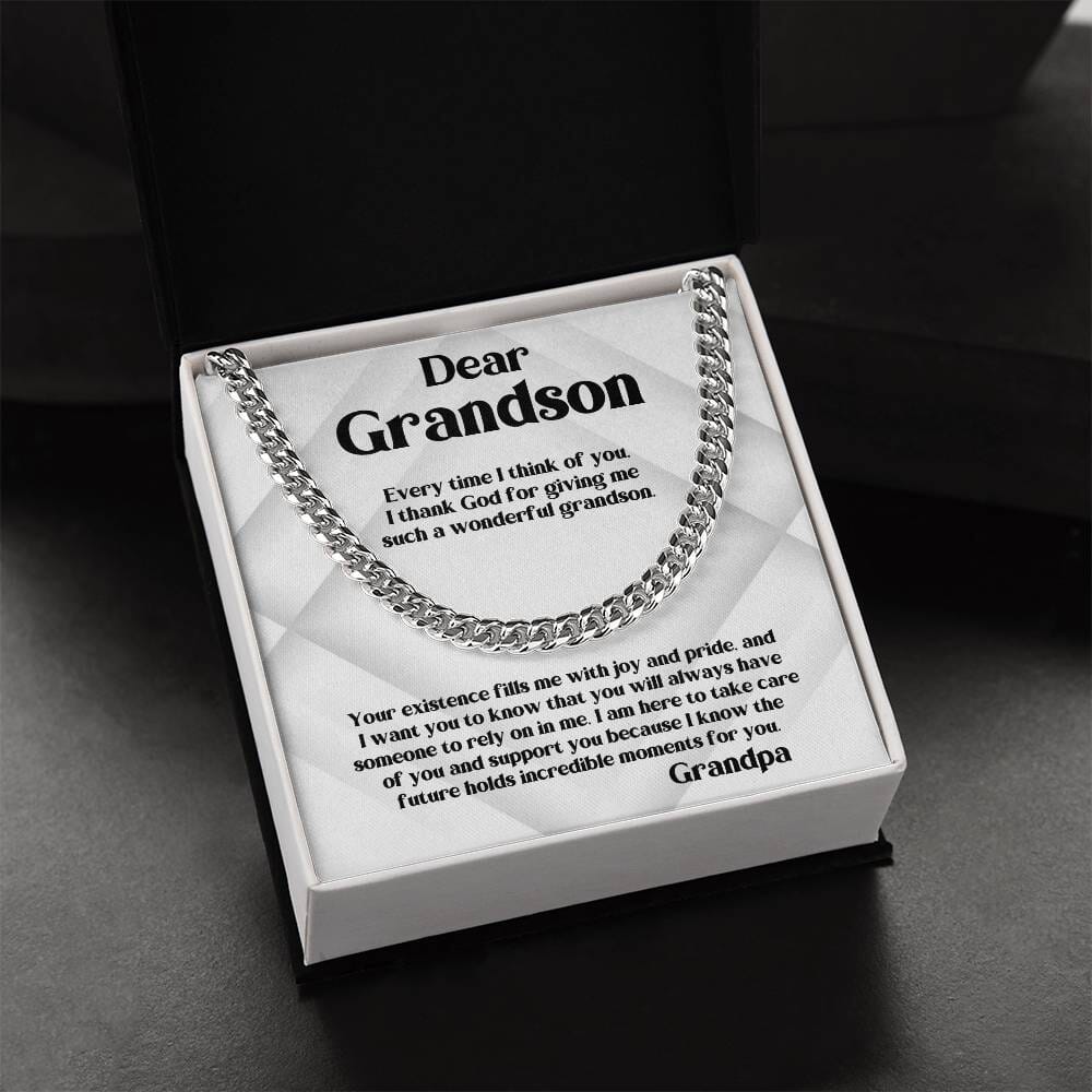 Grandparent's Legacy Cuban Link Chain: A Timeless Emblem of Love & Guidance Jewelry/Cubanlink ShineOn Fulfillment Stainless Steel Standard Box 