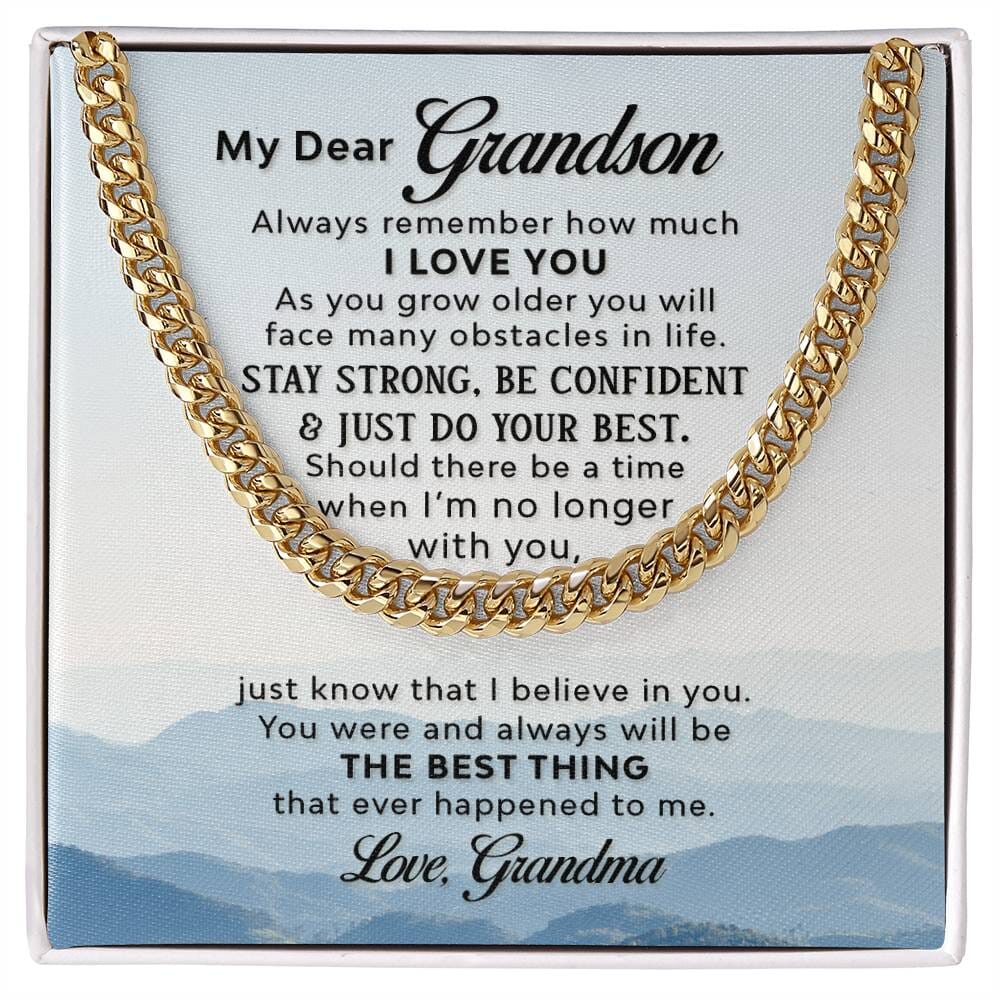 Grandson's Eternal Bond Necklace: A Timeless Emblem of Love and Wisdom Jewelry/Cubanlink ShineOn Fulfillment 