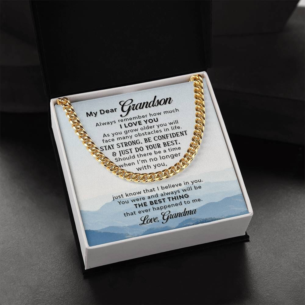 Grandson's Legacy Chain: A Symbol of Grandmother's Eternal Love & Belief Jewelry/Cubanlink ShineOn Fulfillment 