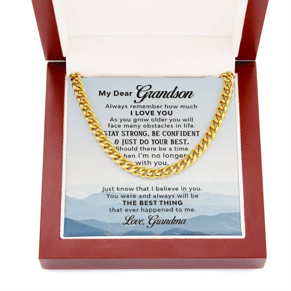 Grandson's Legacy Chain: A Symbol of Grandmother's Eternal Love & Belief Jewelry/Cubanlink ShineOn Fulfillment 