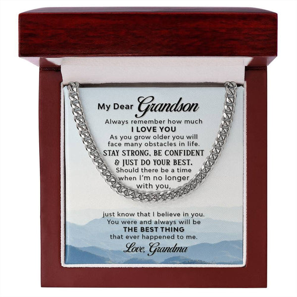 Grandson's Legacy Chain: A Symbol of Grandmother's Eternal Love & Belief Jewelry/Cubanlink ShineOn Fulfillment 