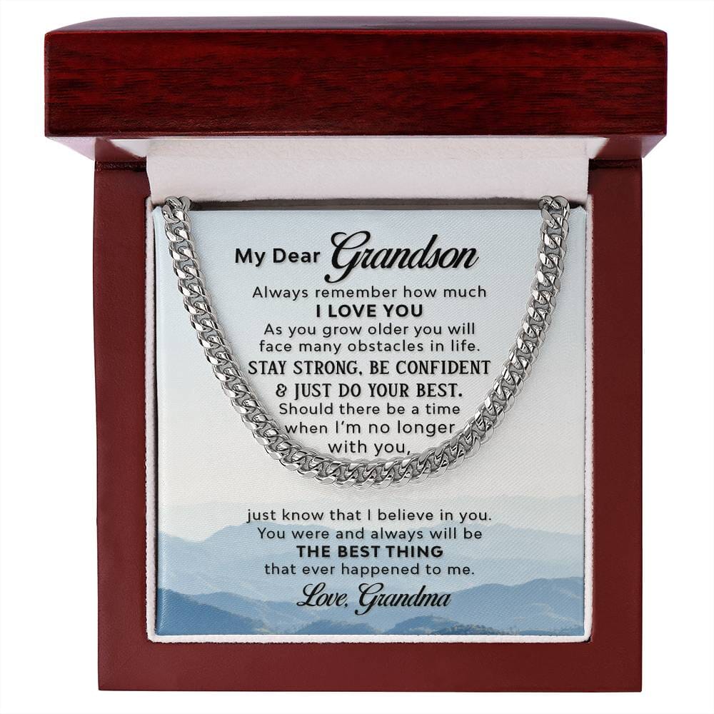 Grandson's Legacy Cuban Link Chain: A Timeless Emblem of Grandmother's Love and Wisdom Jewelry/Cubanlink ShineOn Fulfillment 