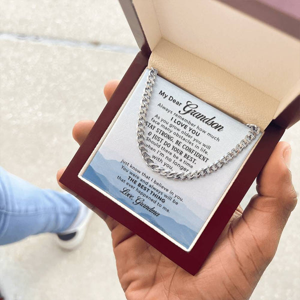 Grandson's Legacy Cuban Link Chain: A Timeless Emblem of Grandmother's Love and Wisdom Jewelry/Cubanlink ShineOn Fulfillment Stainless Steel Luxury Box 