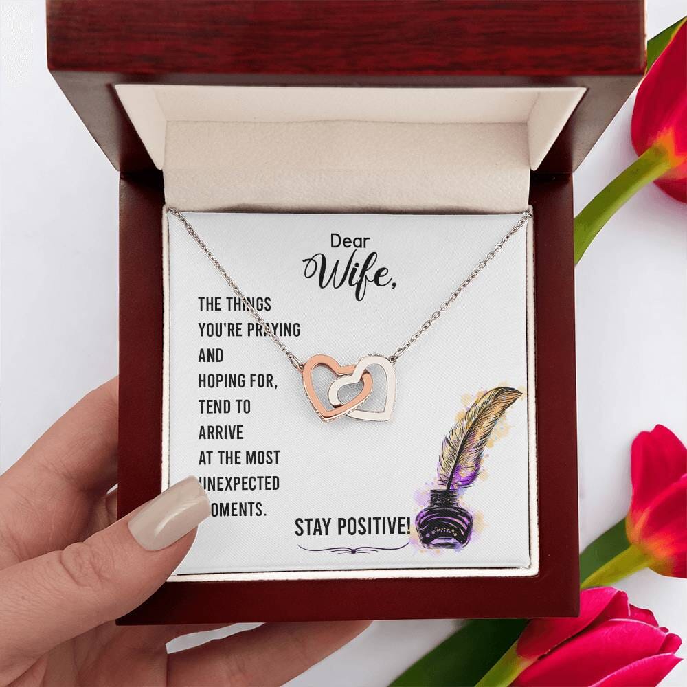 Harmony of Hearts Necklace - A Symbol of Endless Love and Hopeful Tomorrows Jewelry/InterlockingHearts ShineOn Fulfillment Polished Stainless Steel & Rose Gold Finish Luxury Box 