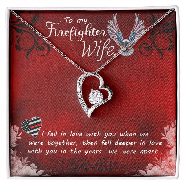 Hero's Heart Necklace: A Tribute to My Brave Firefighter Wife Jewelry/ForeverLove ShineOn Fulfillment 