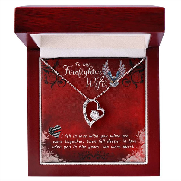 Hero's Heart Necklace: A Tribute to My Brave Firefighter Wife Jewelry/ForeverLove ShineOn Fulfillment 