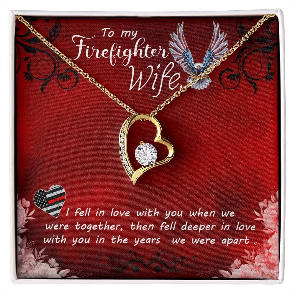 Hero's Heart Necklace: A Tribute to My Brave Firefighter Wife Jewelry/ForeverLove ShineOn Fulfillment 