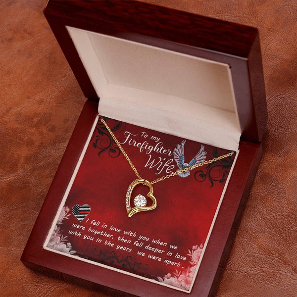 Hero's Heart Necklace: A Tribute to My Brave Firefighter Wife Jewelry/ForeverLove ShineOn Fulfillment 