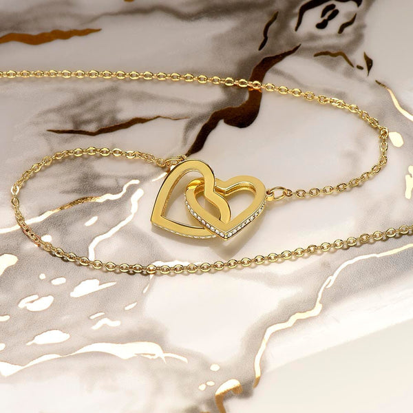 ✨ Interlocking Hearts Necklace: A Christmas Gift of Unconditional Love for Your Granddaughter ✨ Jewelry ShineOn Fulfillment 