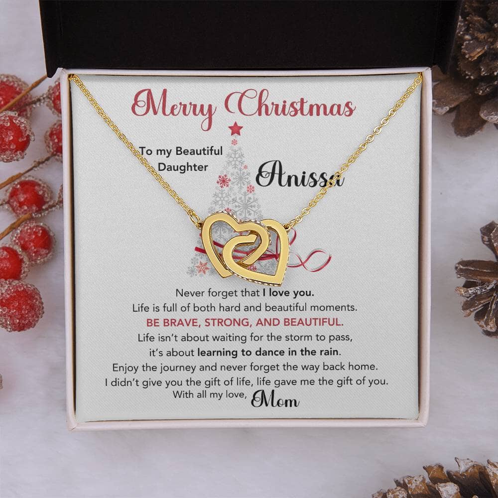 Interlocking Hearts Necklace - Personalized Gift from Mom to Daughter This Christmas Jewelry ShineOn Fulfillment 