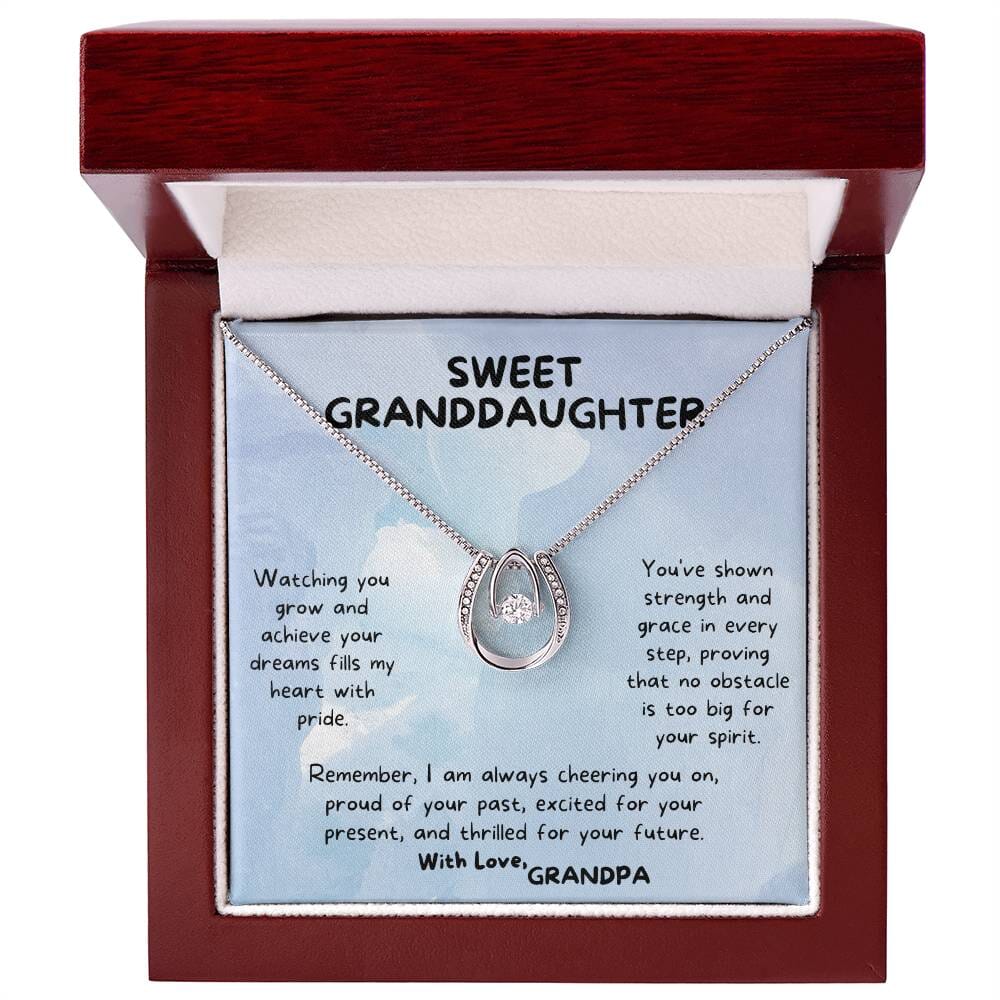 Legacy of Love: Grandparent to Granddaughter Sentimental White Gold Pendant Necklace Jewelry/LuckyInLove ShineOn Fulfillment 