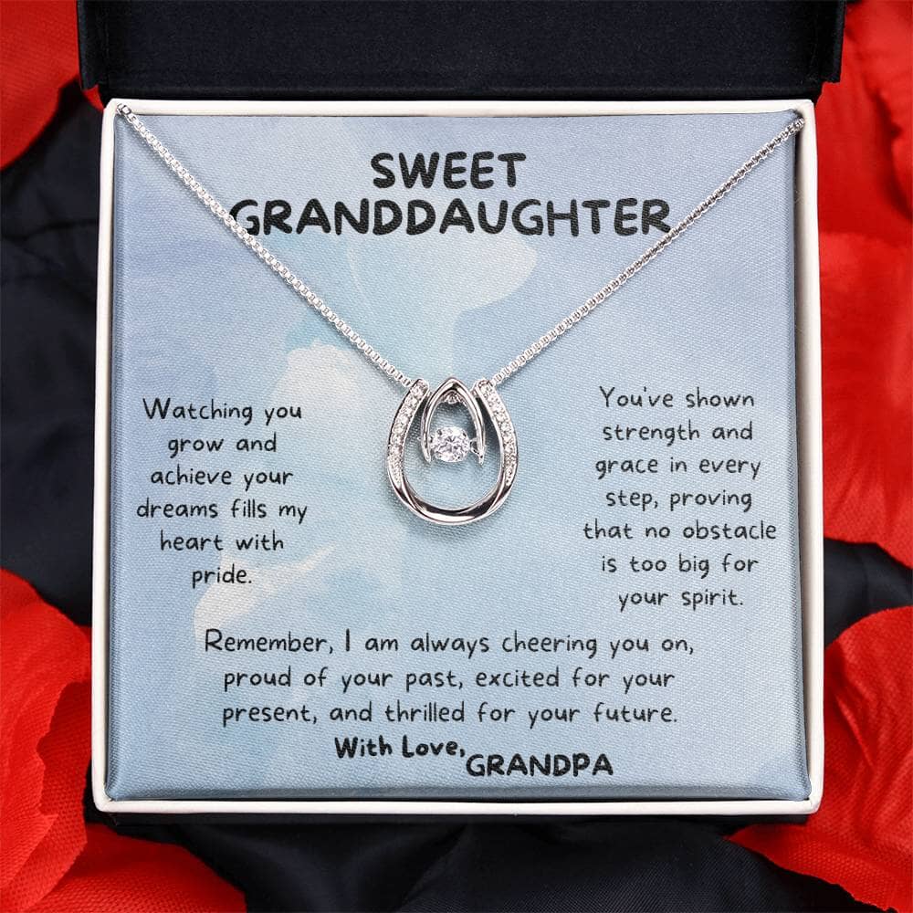 Legacy of Love: Grandparent to Granddaughter Sentimental White Gold Pendant Necklace Jewelry/LuckyInLove ShineOn Fulfillment 