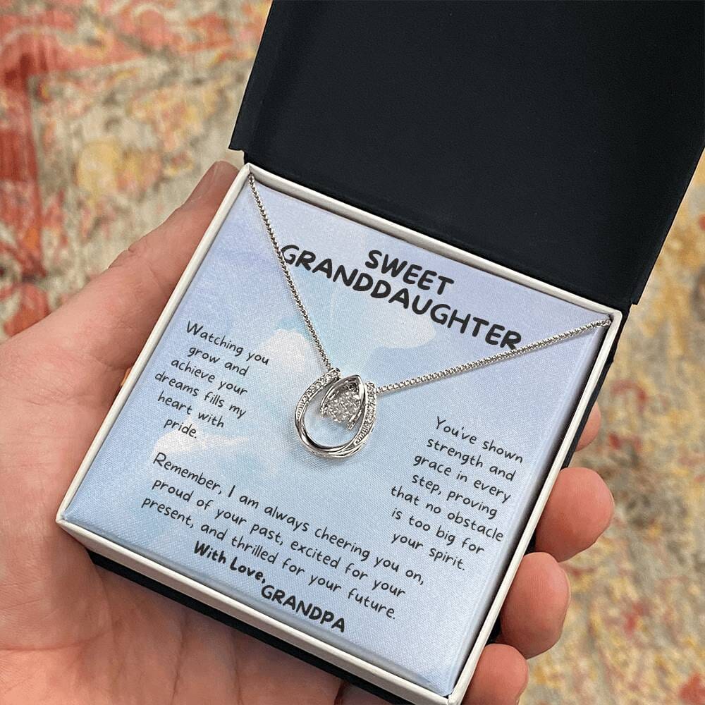 Legacy of Love: Grandparent to Granddaughter Sentimental White Gold Pendant Necklace Jewelry/LuckyInLove ShineOn Fulfillment Two Tone Box 