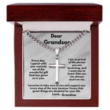 Legacy of Love: Grandparent's Blessing Cuban Chain & Artisan Cross Necklace Jewelry/CubanlinkCross ShineOn Fulfillment 