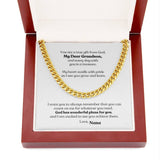 Legacy of Love: Grandparent's Blessing Cuban Link Chain Necklace with Personalized Godly Message Jewelry/Cubanlink ShineOn Fulfillment 