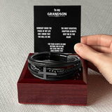 Legacy of Love: Men's Cross Leather Bracelet with Heartfelt Message Jewelry/CrossLeatherBracelet ShineOn Fulfillment 