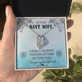 Ocean of Love Necklace: A Timeless Tribute to the Navy Wife's Enduring Love Jewelry/ForeverLove ShineOn Fulfillment 14k White Gold Finish Standard Box 