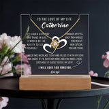 Perfect Christmas Gift: Personalized LED Acrylic Keepsake with Love Knot Necklace Jewelry ShineOn Fulfillment LED Corded Base 18K Yellow Gold Finish 