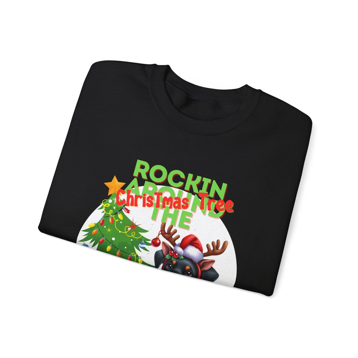 "Rockin' Around the Christmas Tree!" - Festive Christmas Sweater for Dog Lovers Sweatshirt Printify 