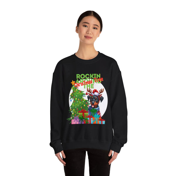 "Rockin' Around the Christmas Tree!" - Festive Christmas Sweater for Dog Lovers Sweatshirt Printify 