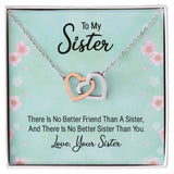 Sisters' Eternal Bond: Interlocking Hearts Necklace with Sentimental Message Jewelry/InterlockingHearts ShineOn Fulfillment 