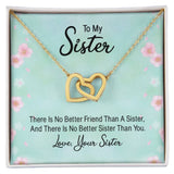 Sisters' Eternal Bond: Interlocking Hearts Necklace with Sentimental Message Jewelry/InterlockingHearts ShineOn Fulfillment 