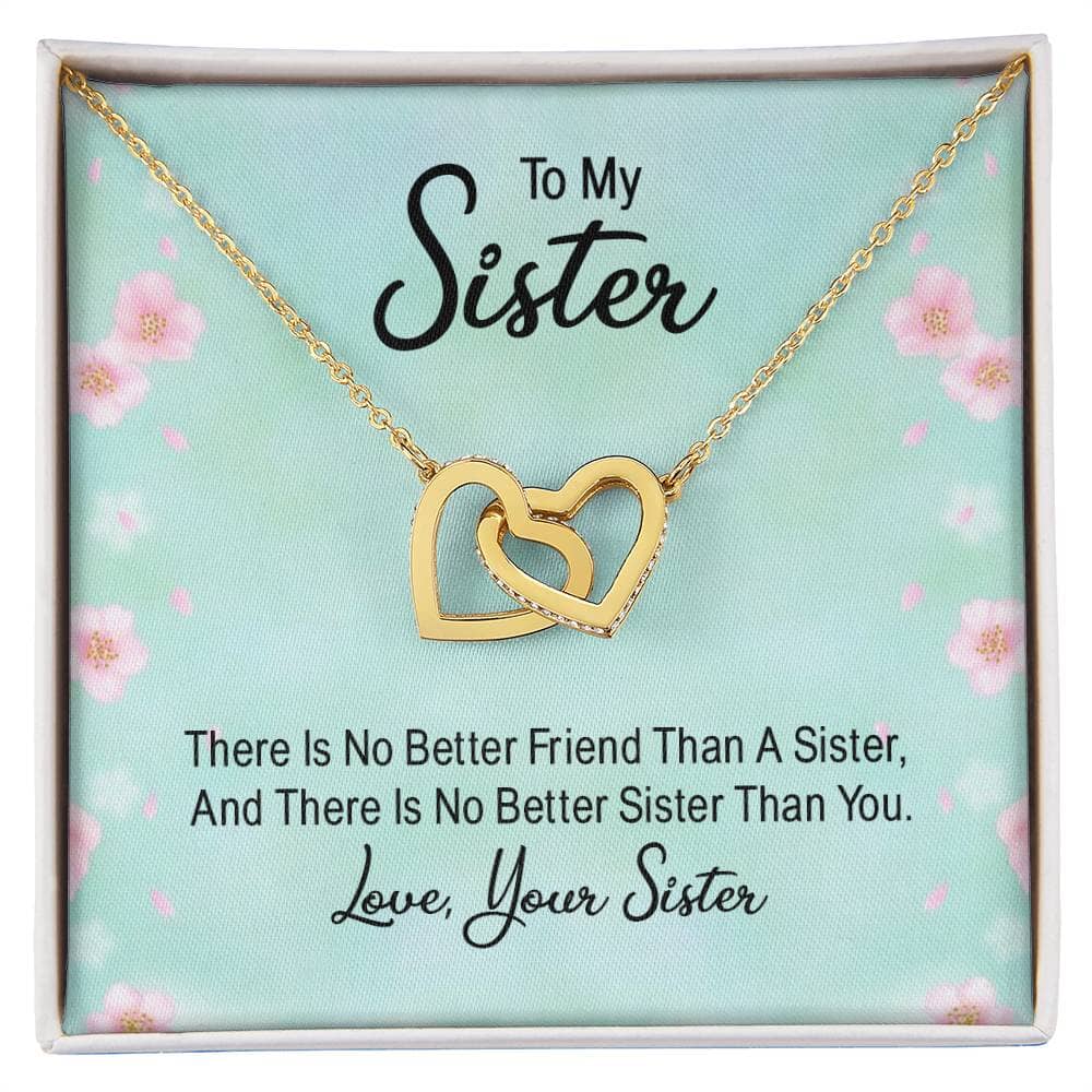 Sisters' Eternal Bond: Interlocking Hearts Necklace with Sentimental Message Jewelry/InterlockingHearts ShineOn Fulfillment 