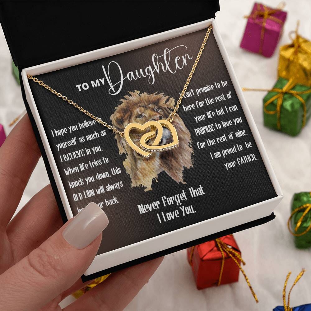 Special Gift for Your Daughter - Interlocking Hearts Necklace Jewelry ShineOn Fulfillment 