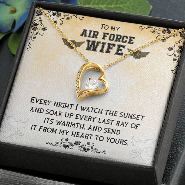 Sunset Embrace Necklace: A Radiant Symbol of Love for the Airforce Wife Jewelry/ForeverLove ShineOn Fulfillment 